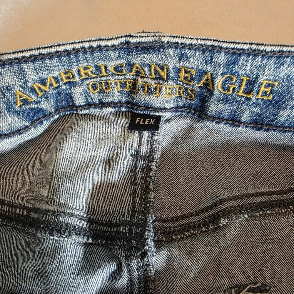 American Eagle Slim Taper Flex Distressed Jeans Mens 29x30 Blue Acid Wash Denim